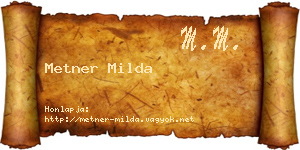 Metner Milda névjegykártya